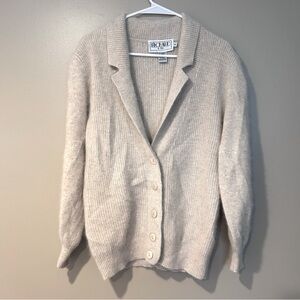 Vintage lambs wool super soft fuzzy grandmacore loose fit button up cardigan